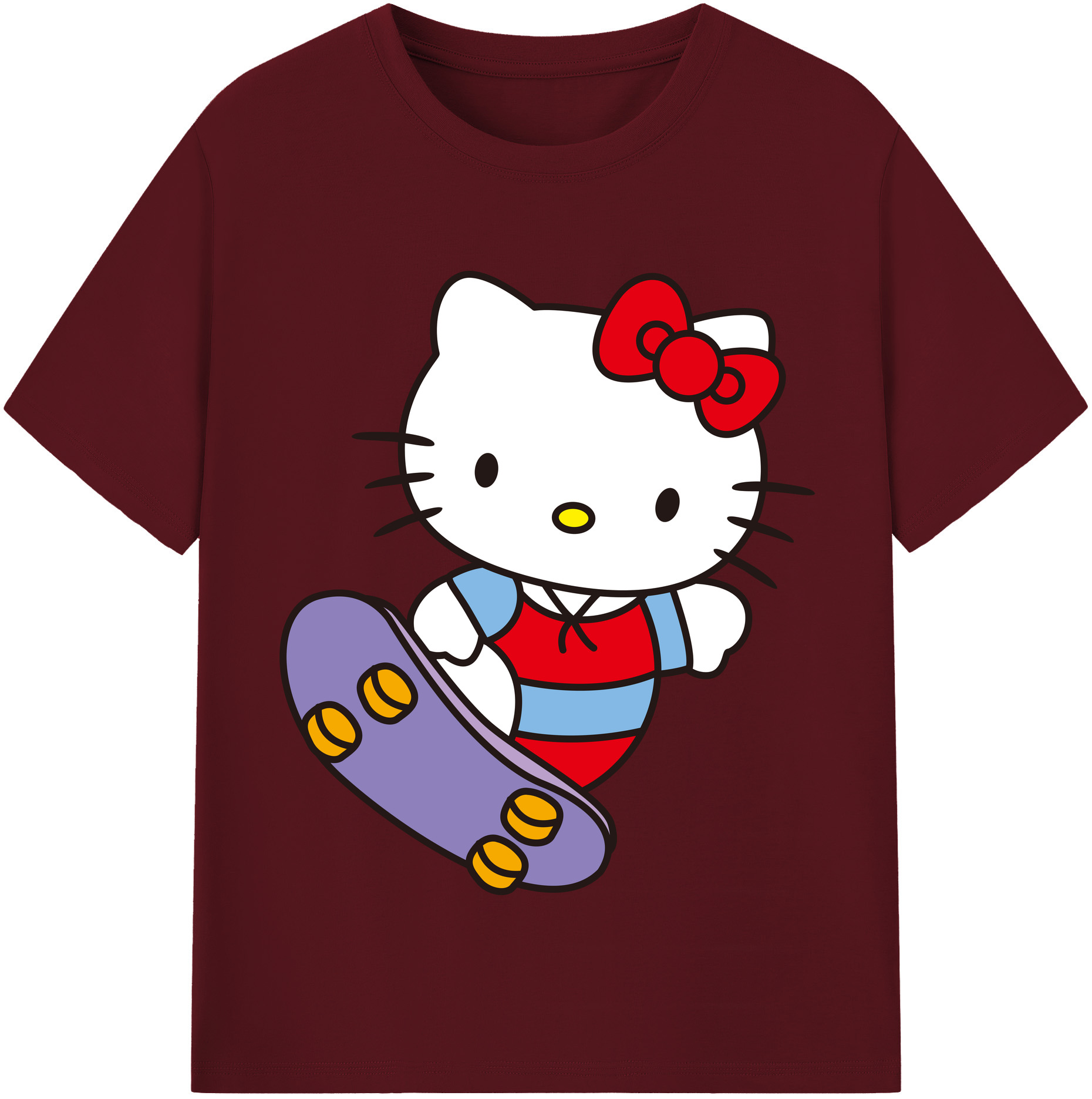 （画像用） Hello Kitty ハローキティ 綿100％半袖Tシャツ（フロントプリント）